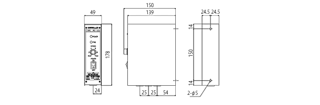 コントローラ 周波数可変式 PC-101の図面