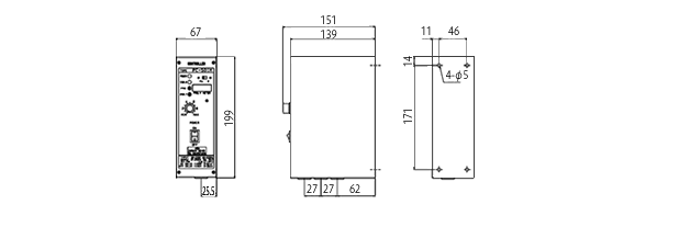 コントローラ 周波数可変式 PC-501Mの図面