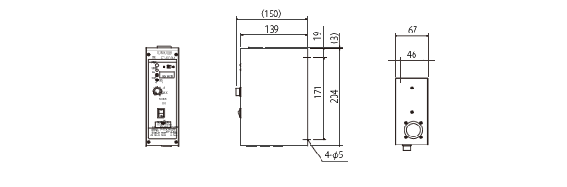 コントローラ 周波数可変式 PC-601Mの図面